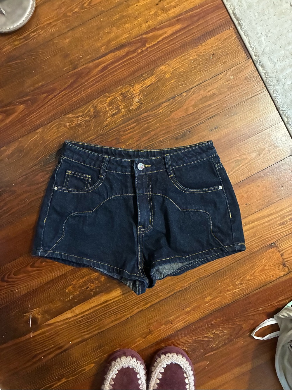 Missguided Dark Blue Denim Short Shorts